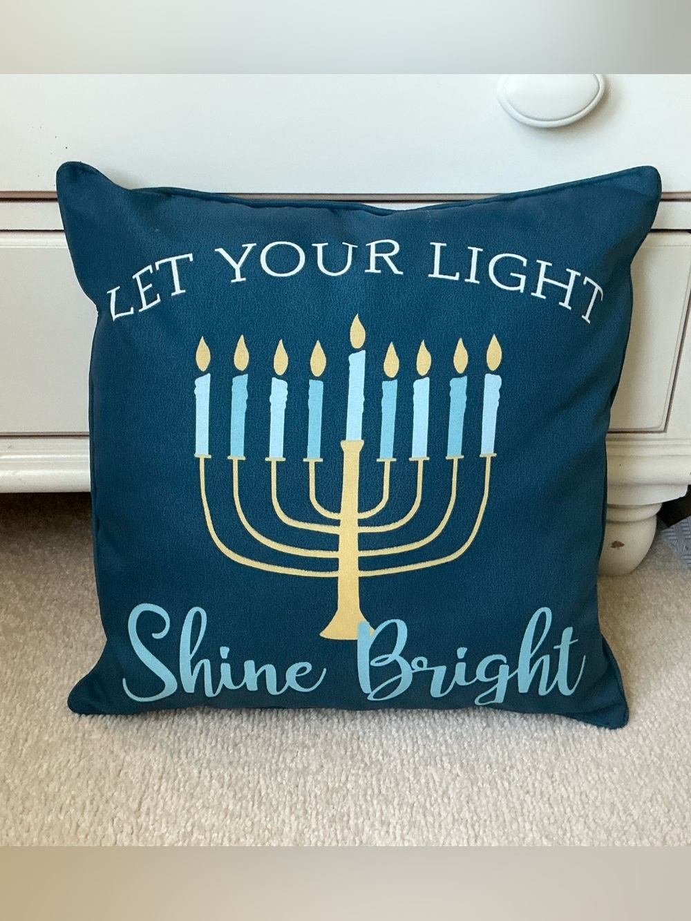 LET YOUR LIGHT SHINE BRIGHT Hanukkah Decorative Pillow 🕎